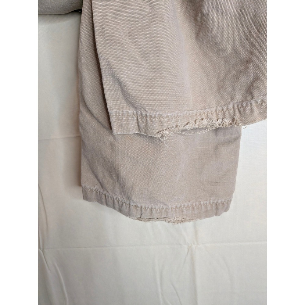 Men's Carhartt Pants 44 x 32 Relaxed Fit Khaki Canvas Work Jeans B299 Destructed - Picture 8 of 11